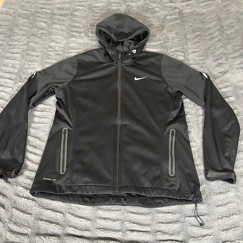 Nike Womens Storm-FIT 1 Full Zip Hooded Running‎ Jacket Black 585944-010 Size L